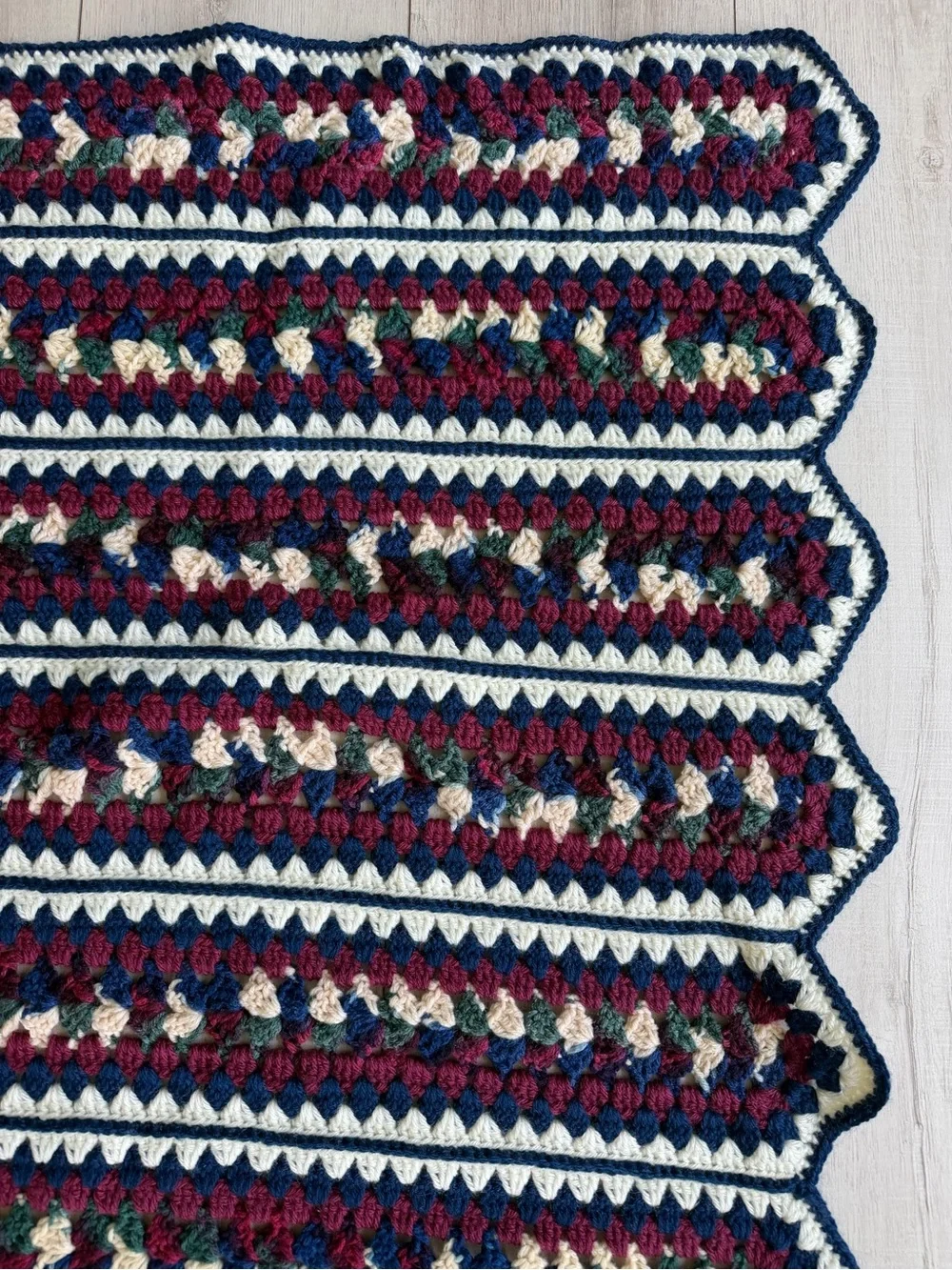 Handmade Crochet Throw Blanket  Chevron print